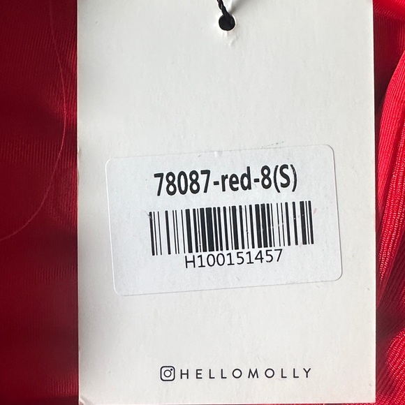 Hello Molly Vibrant Red Long Sleeve Dress - Picture 4 of 4